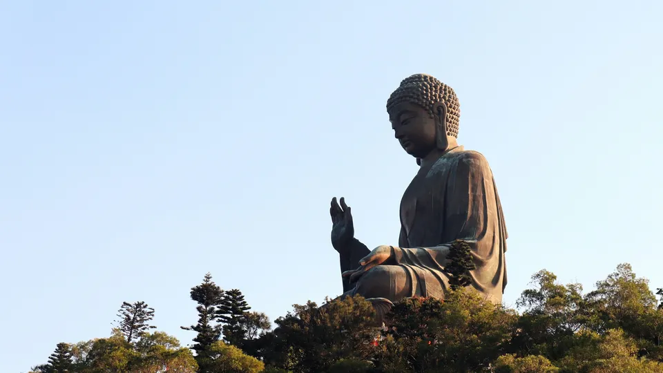 공항·란타우 권역의 옹핑 톈탄 대불과 주변 숲